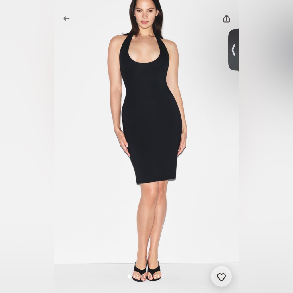 Skims Black Halter Bodycon Dress